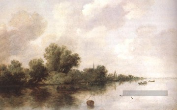 Rivière Scène1 paysage Salomon van Ruysdael Peinture à l'huile